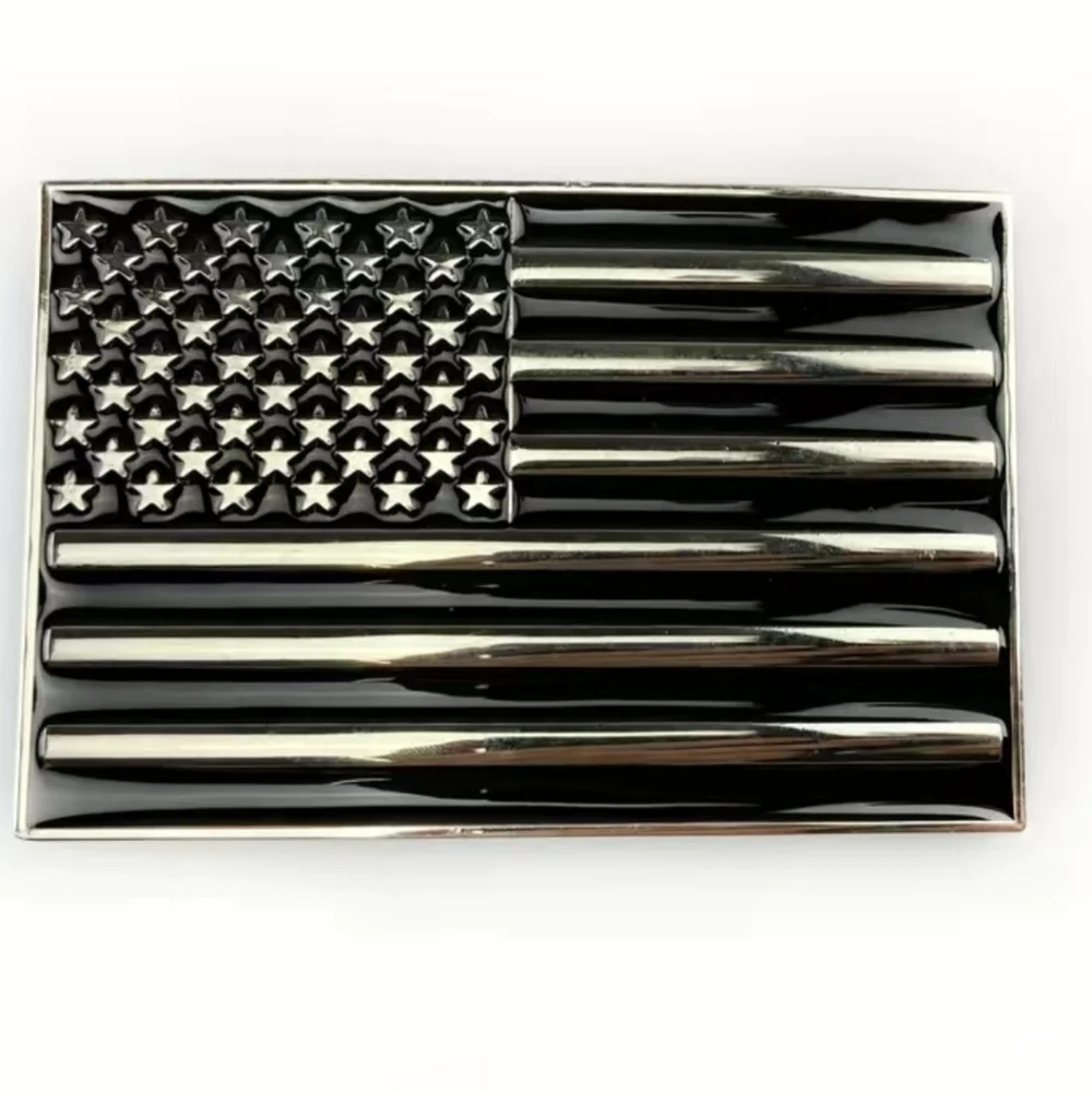 New Black Enamel American Flag Belt Buckleq Stylish Accessory for Men